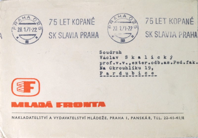 FDC-CELISTVOST 75 let kopané SK SLAVIA PRAHA Mladá fronta