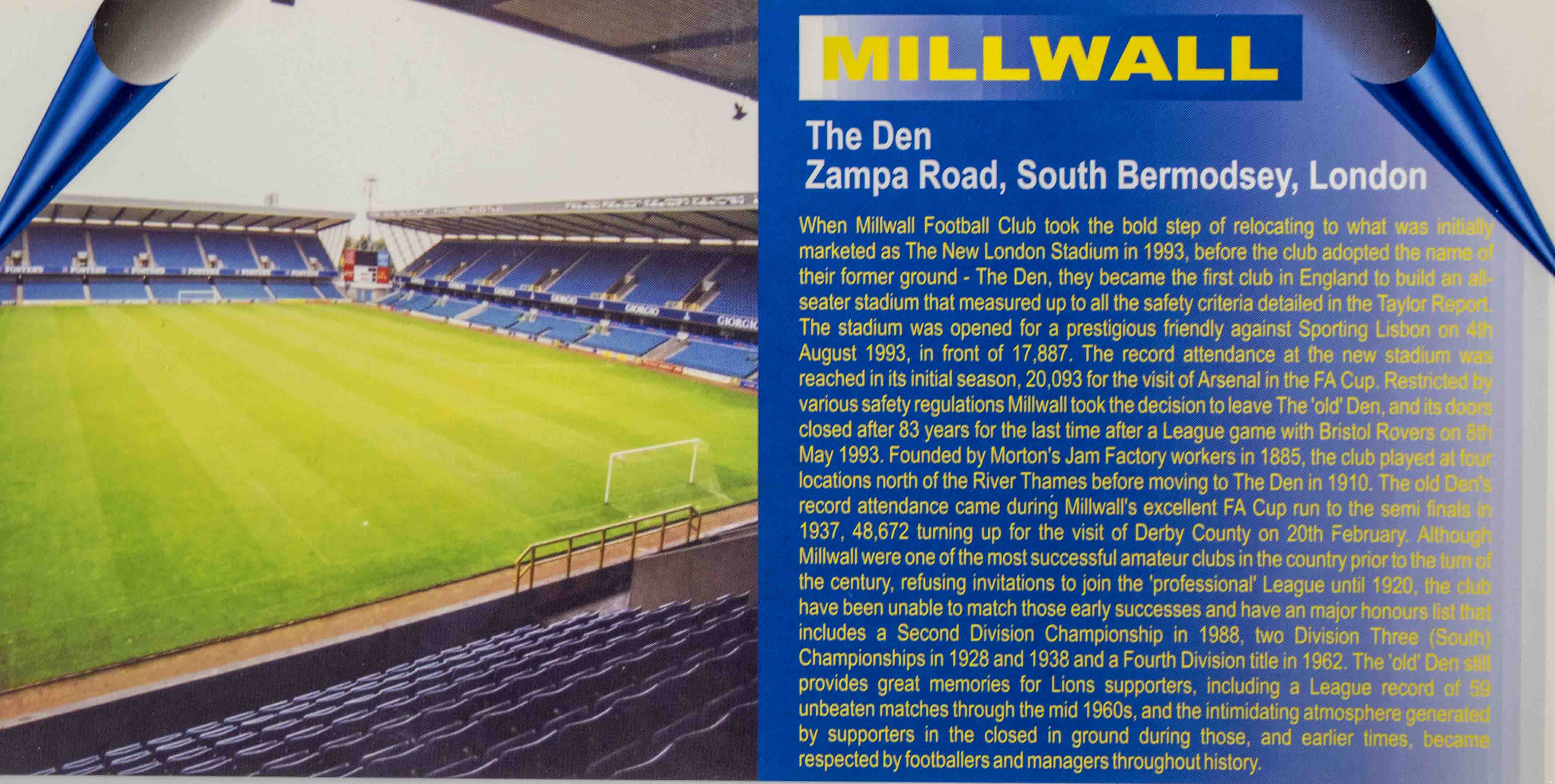 Pohlednice stadion DL, Millwall