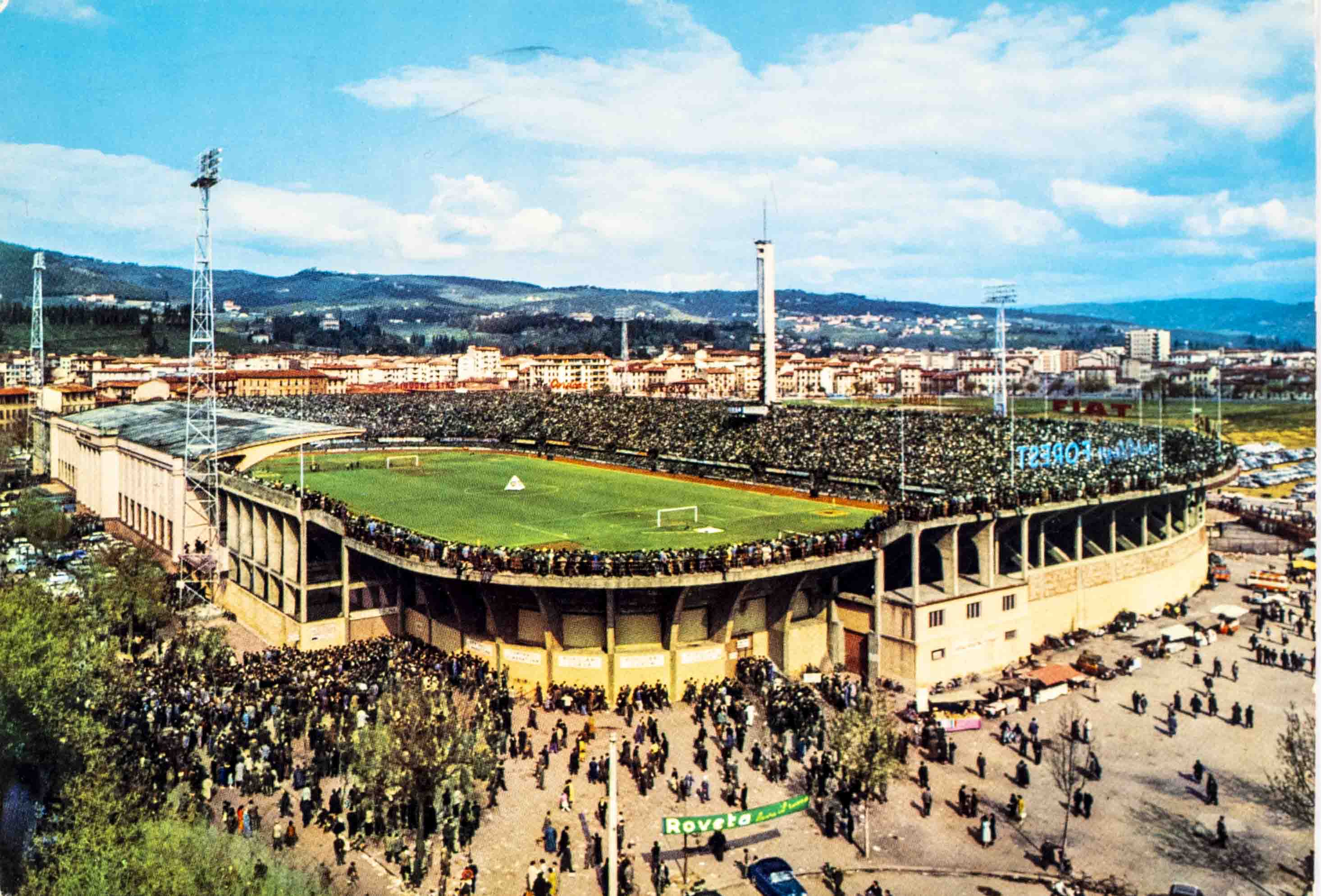 Pohlednice stadion , Firenze, nadepsaná