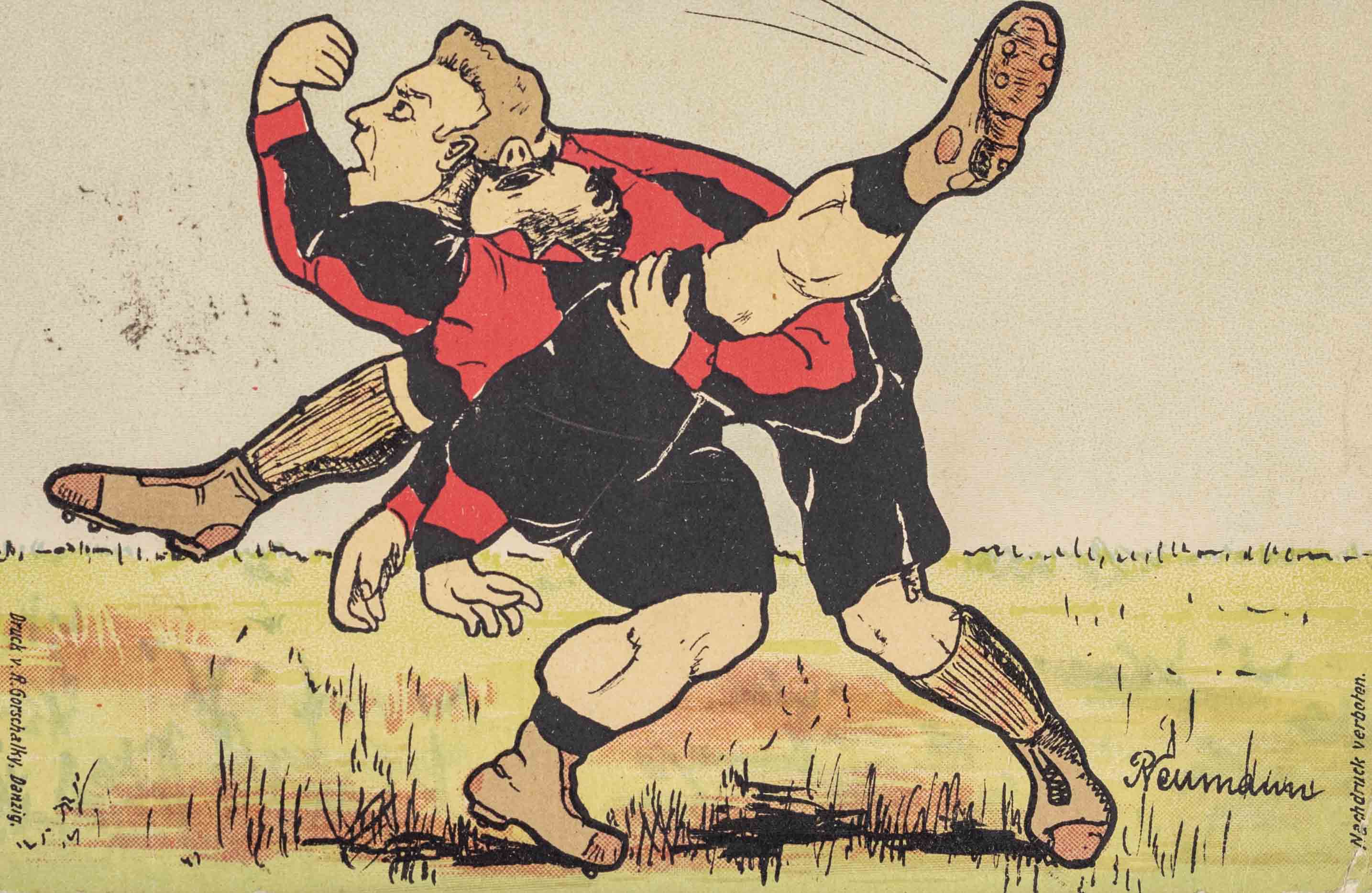 Pohlednice humor - Rugby, 1922