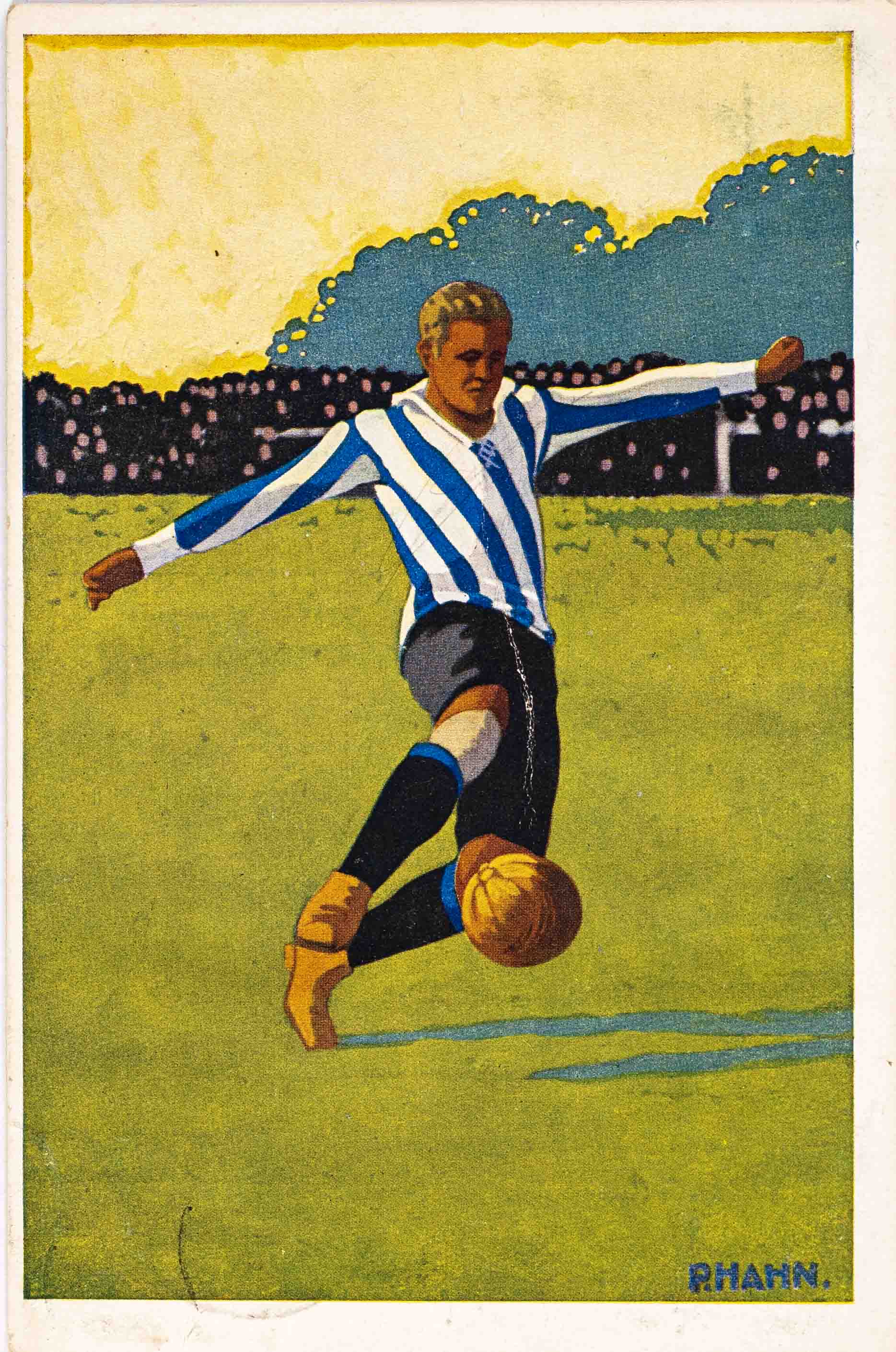 Pohlednice humor - Fotbal, Rhahn, 1928