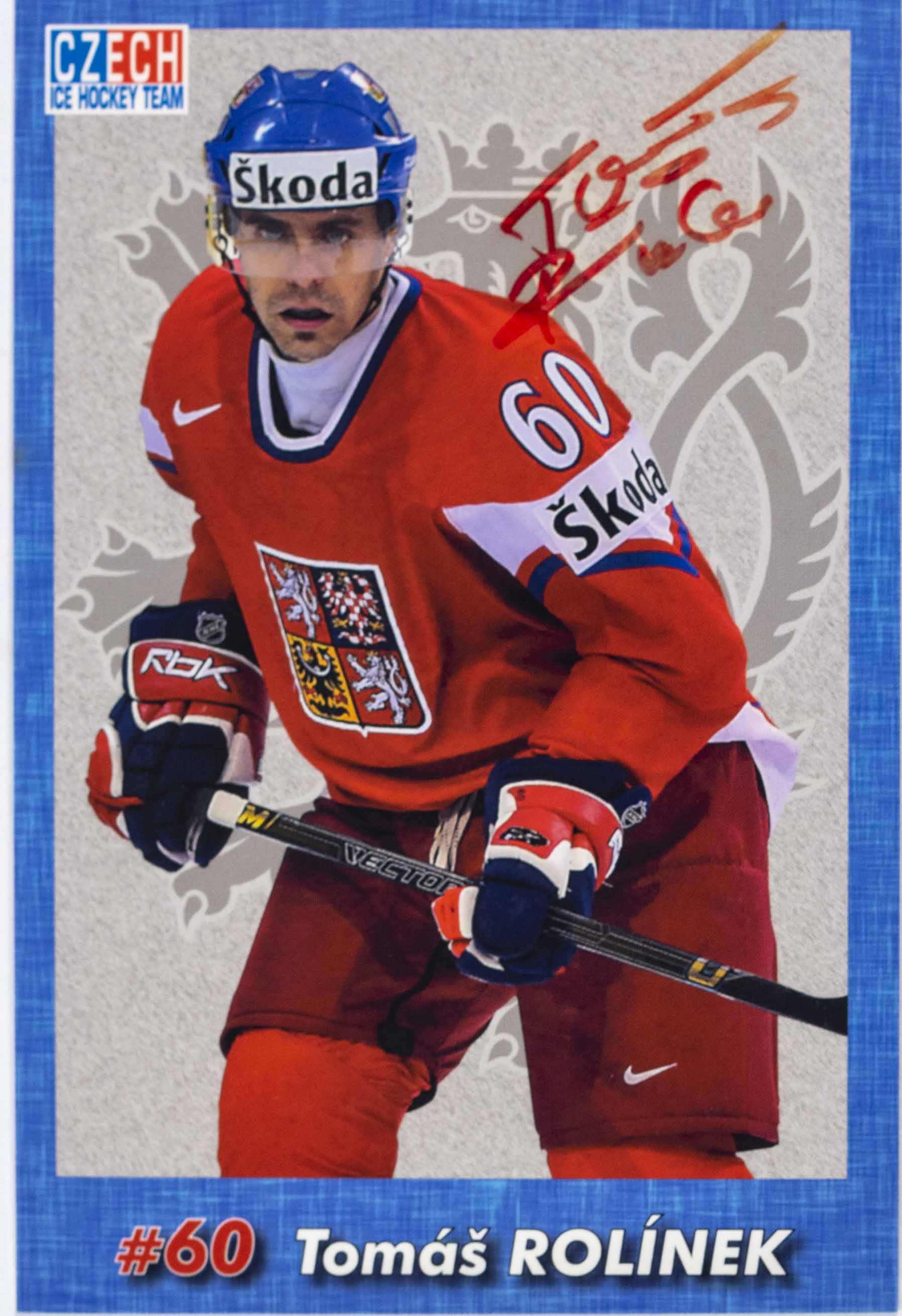 Hokejová karta, Czech Ice hockey team, Tomáš Rolínek, autogram