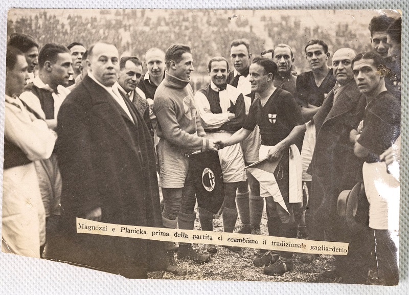 Tiskové foto Plánička Slavia a Magnozzi Milan 1931