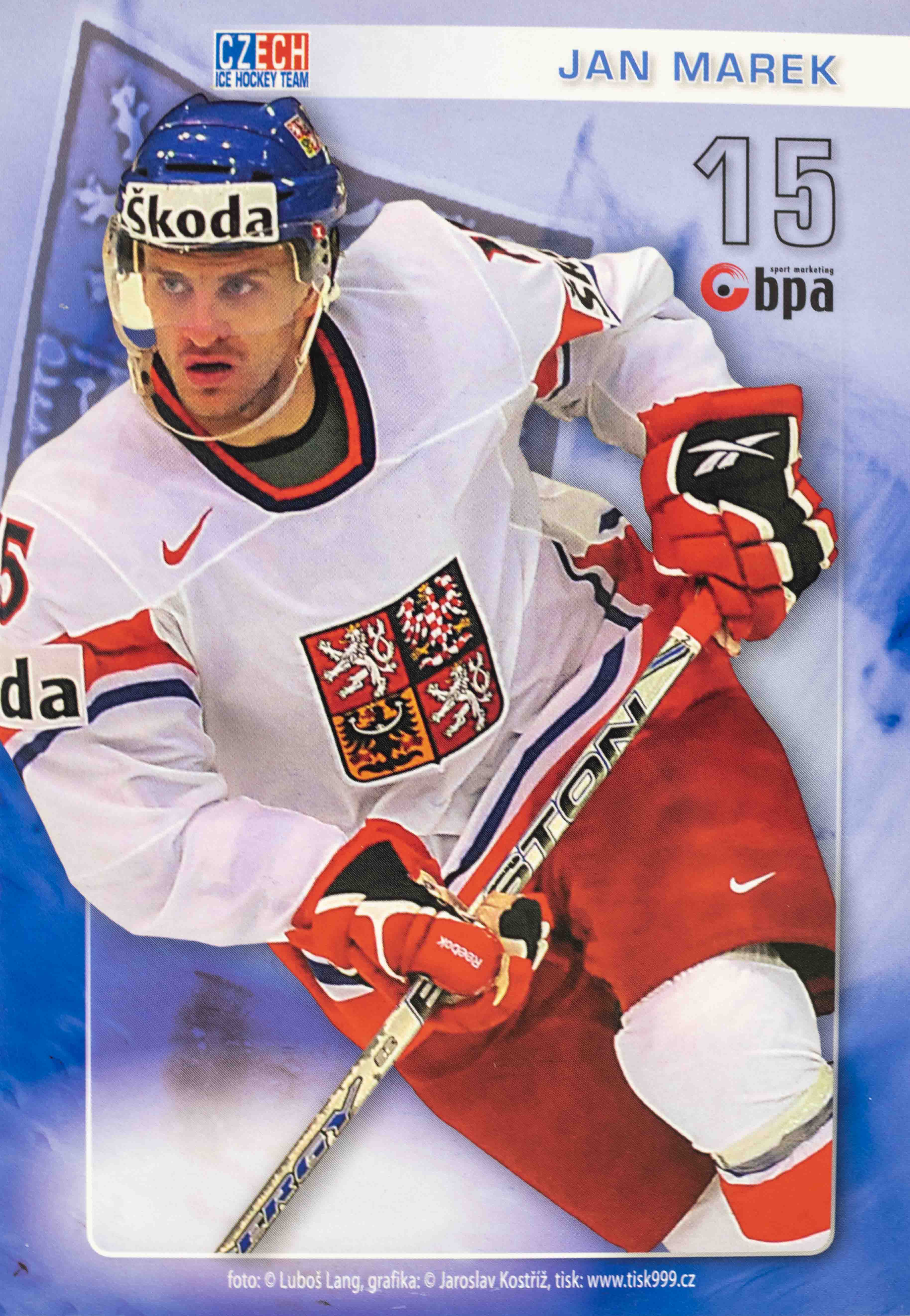 Hokejová karta, Czech ICE hockey team, Jan Marek, 15