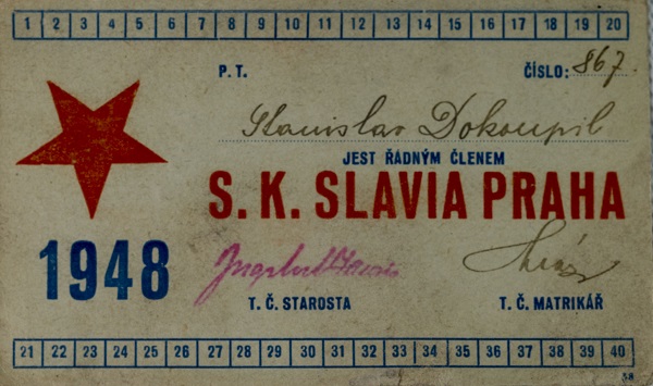 Legitimace P.T. klubu S.K.SLAVIA PRAHA z roku 1948 III