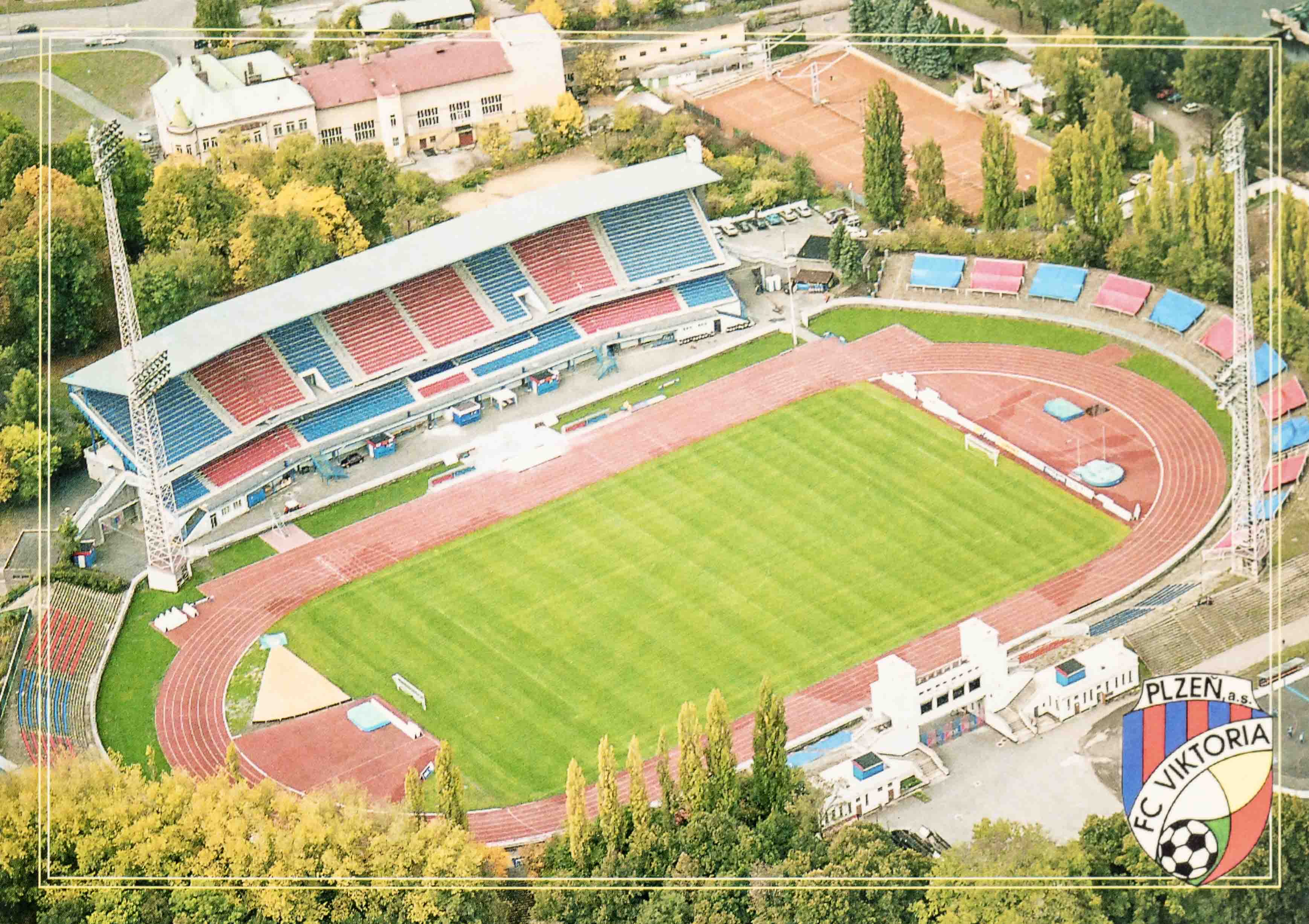 Pohlednice stadion, Plzeň, městský stadion