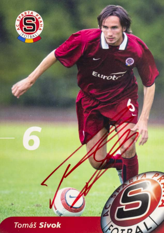 Podpisová karta, Tomáš Sivok, Sparta Praha, autogram