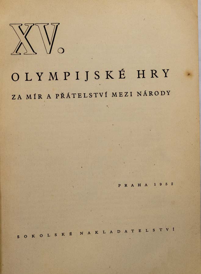 Kniha XV. Olympijské hry, 1952