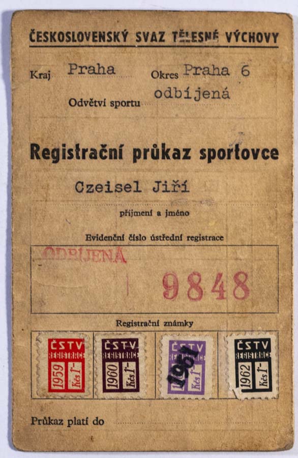 Registrační průkaz sportovce, odbíjená, 1963