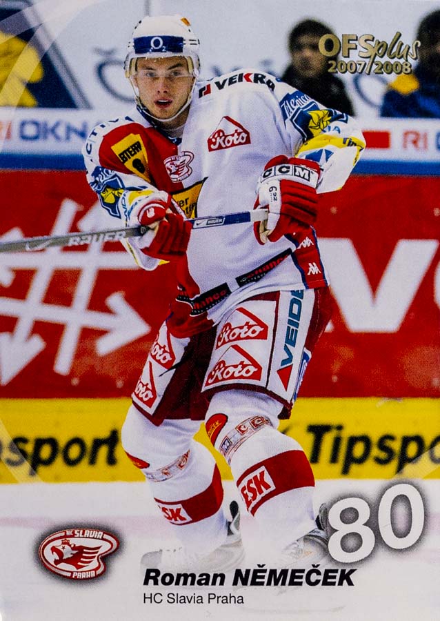Hokejová kartička, Roman Němeček, HC Slavia Praha, 2007