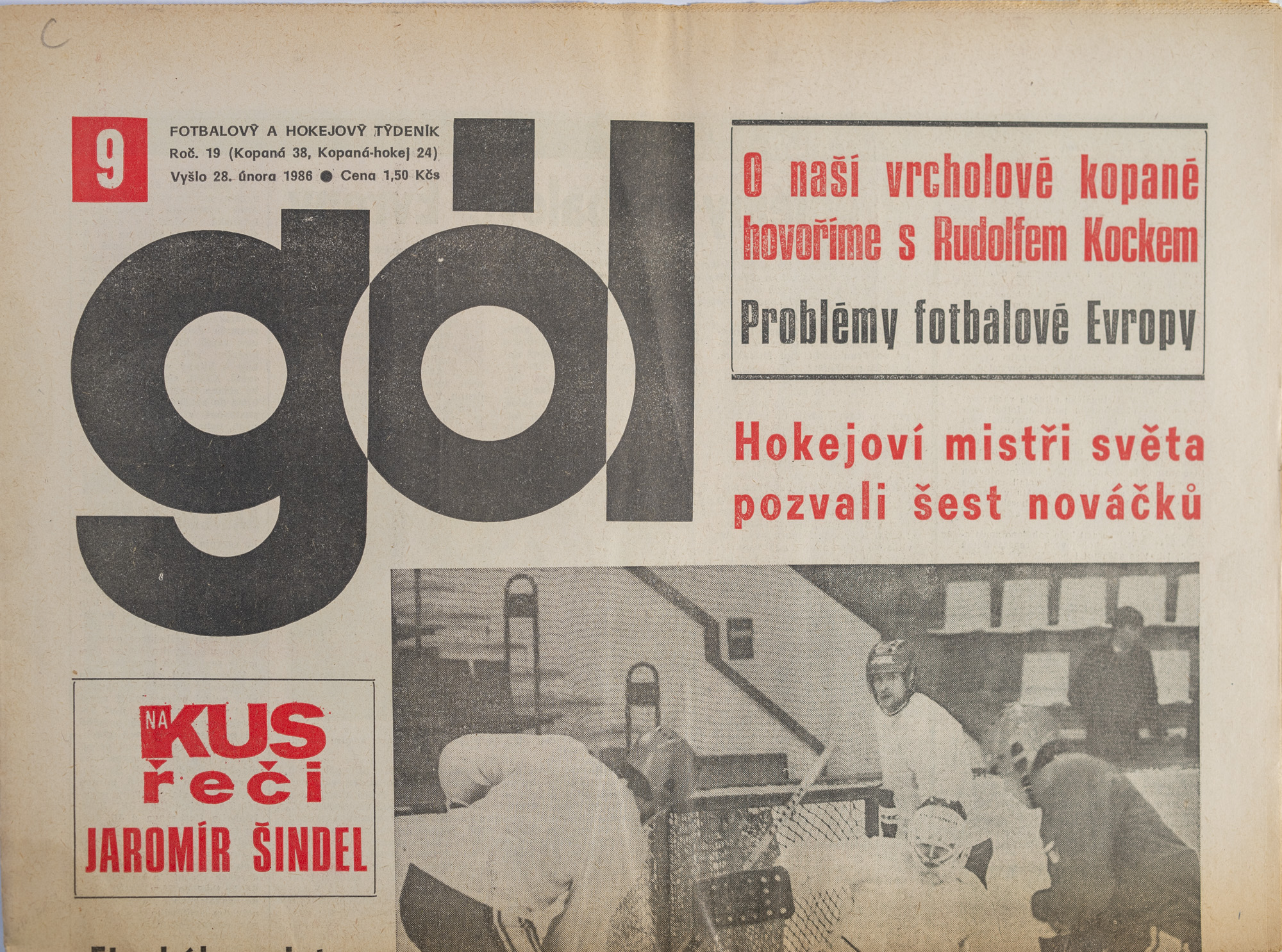 GÓL. Fotbalový a hokejový týdeník, 19/38/24/1986 č. 9