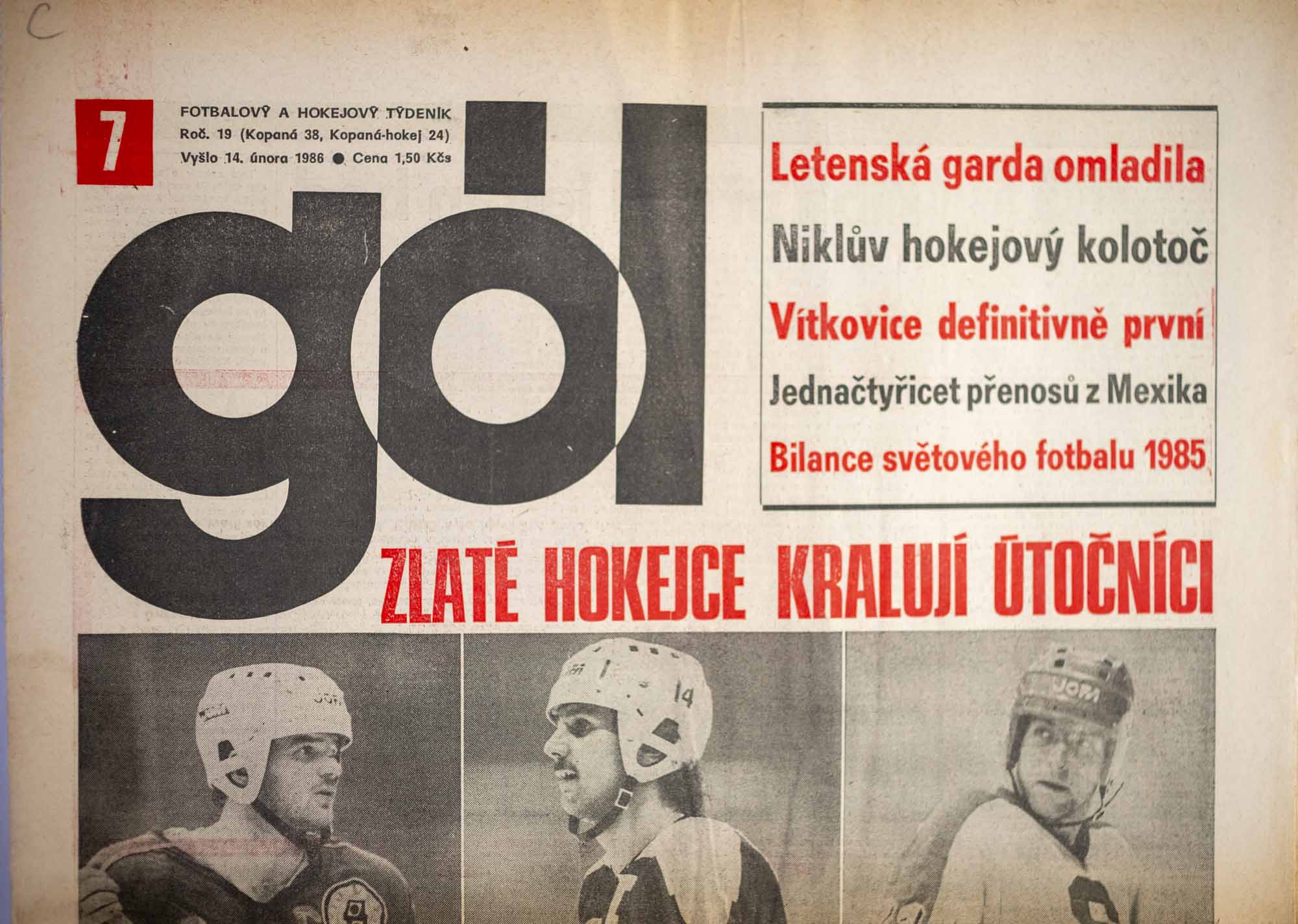 GÓL. Fotbalový a hokejový týdeník, 16/35/21/1988 č. 7