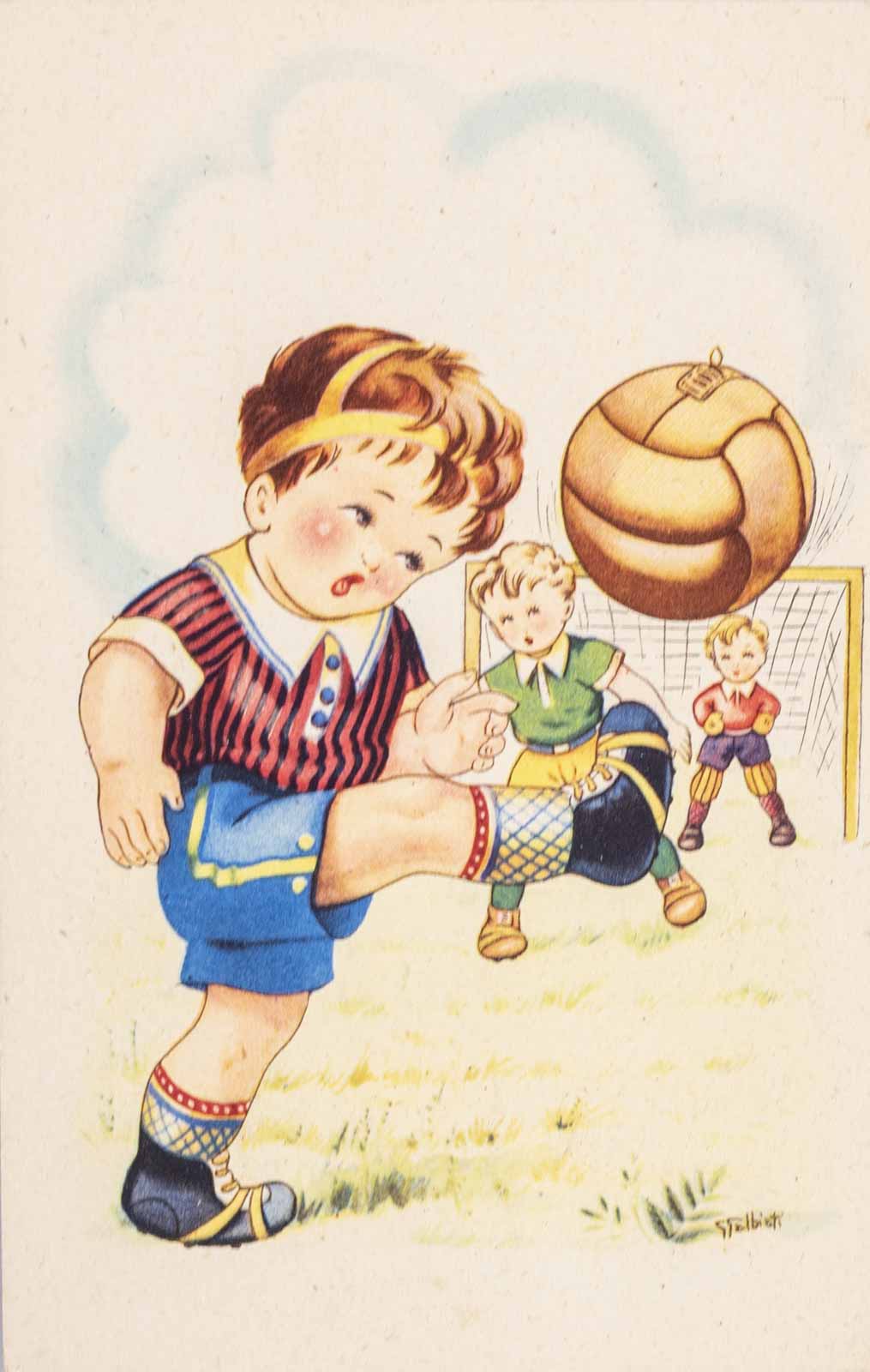 Pohlednice humor - fotbal, Mladý Ital