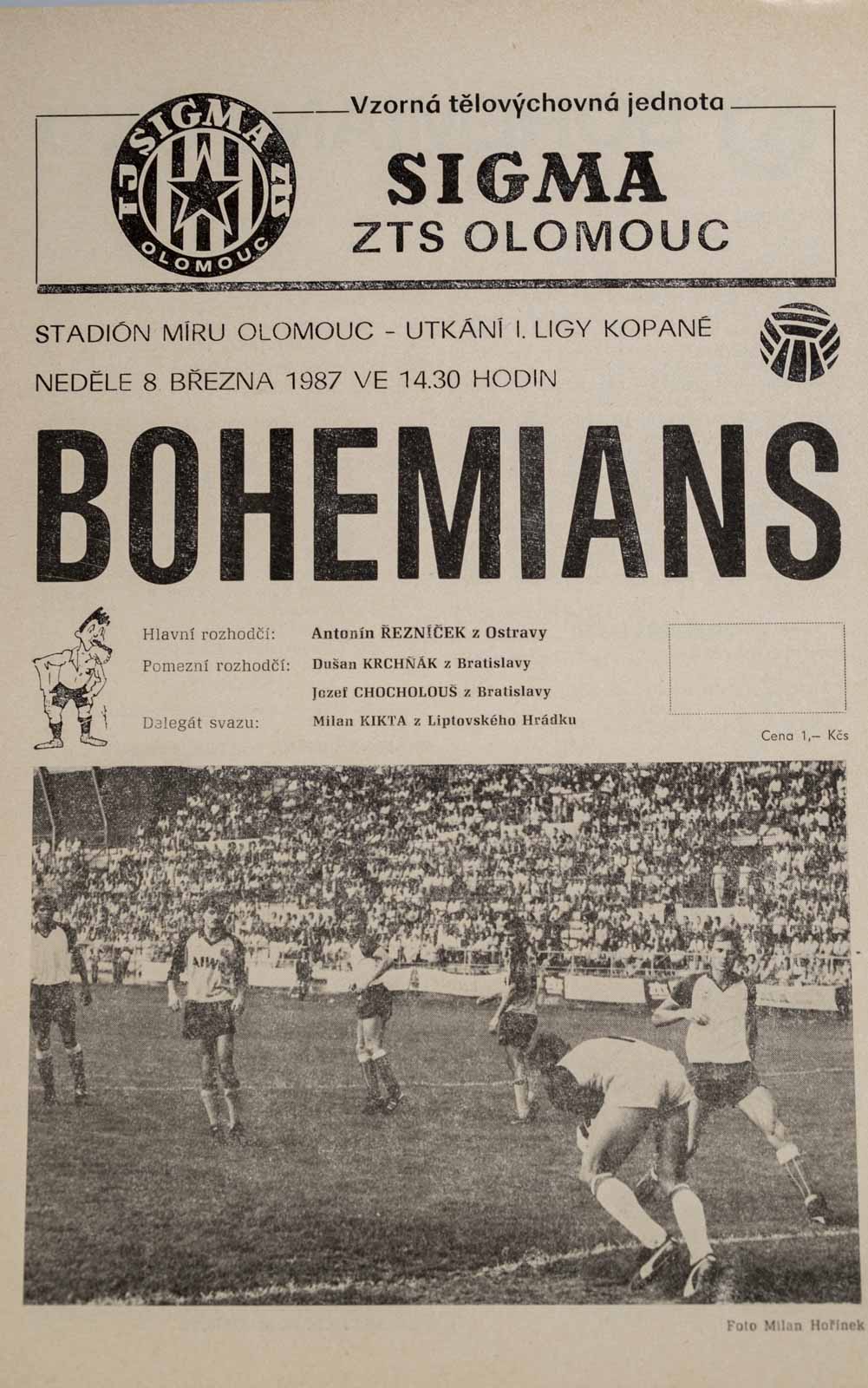 Program , Sigma ZTS Olomouc v. Bohemians Praha, 1987