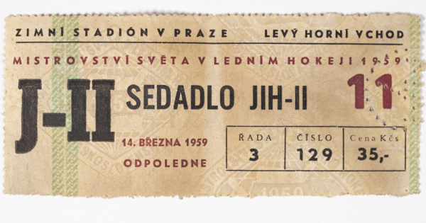 Vstupenka MS v Ledním hokeji, Praha, 1959