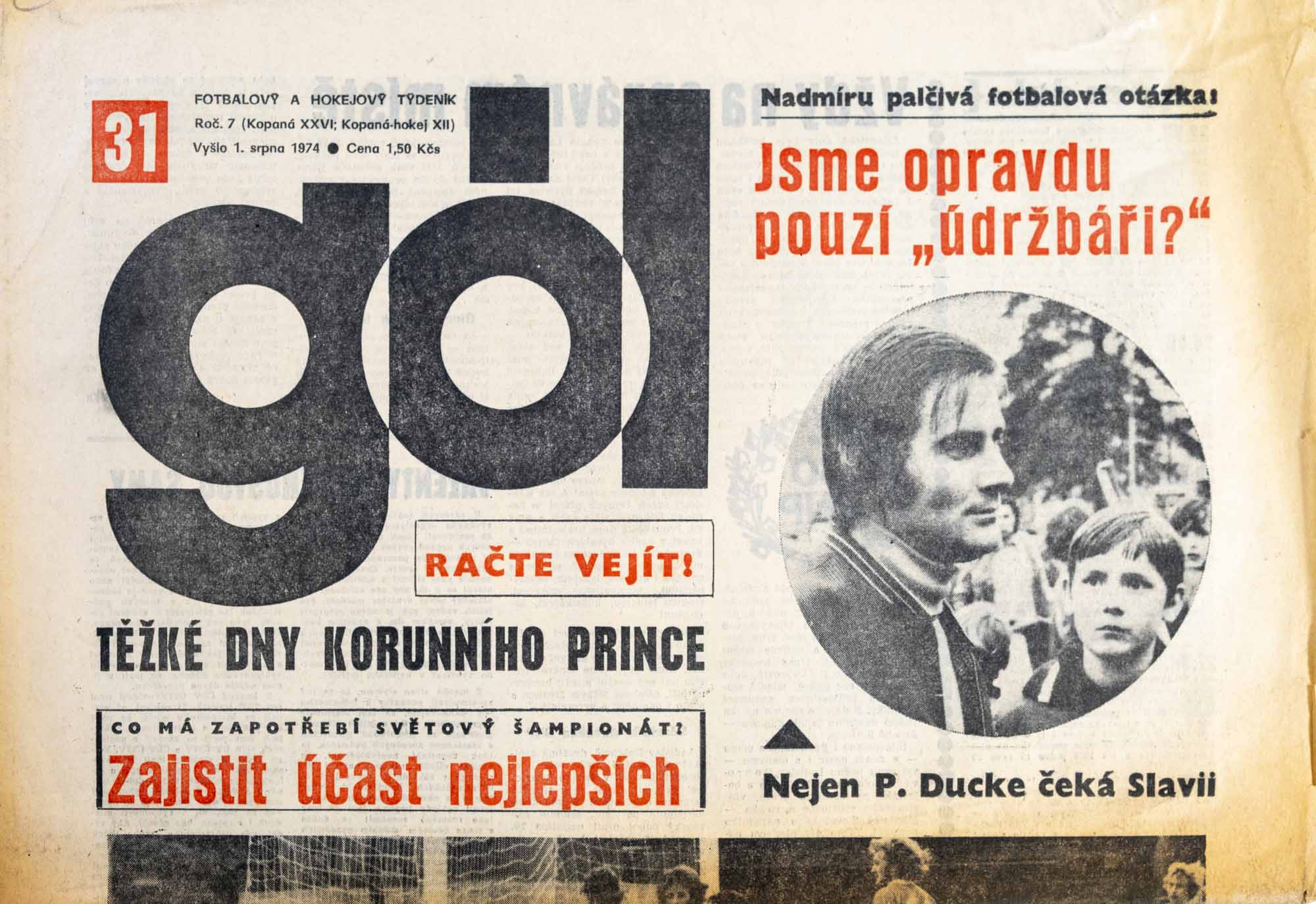 GÓL. Fotbalový a hokejový týdeník, 7/26/12/1974 č. 31