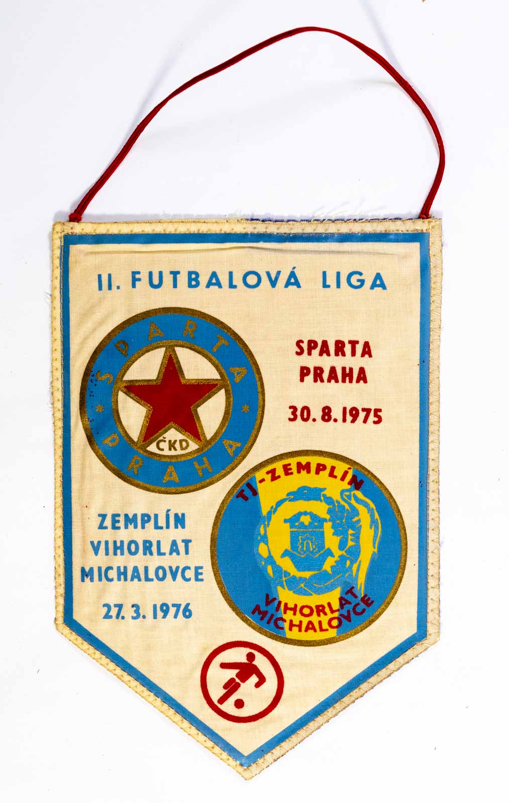 Klubová vlajka, Sparta Praha, Zemplín Vihorlat Michalovce, 1975
