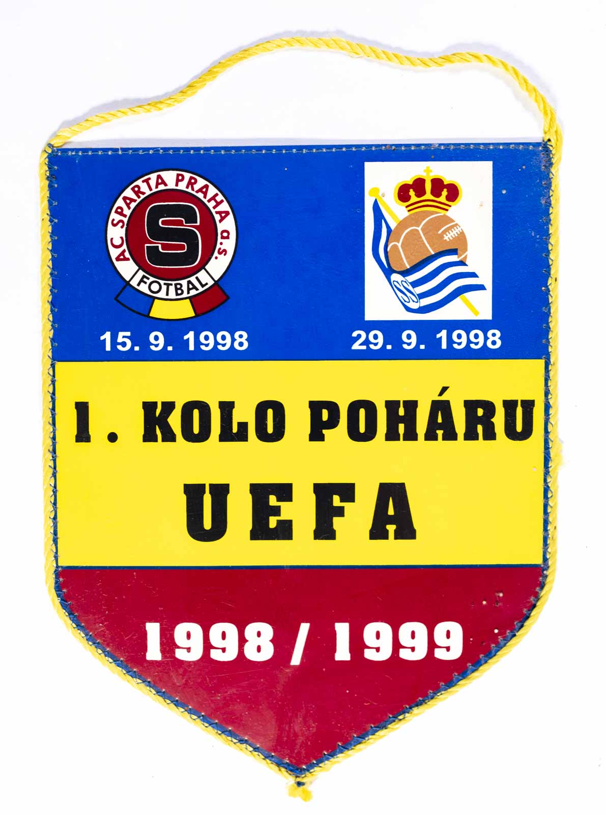 Klubová vlajka, Sparta Praha, 1. kolo poháru UEFA, 1998/1999