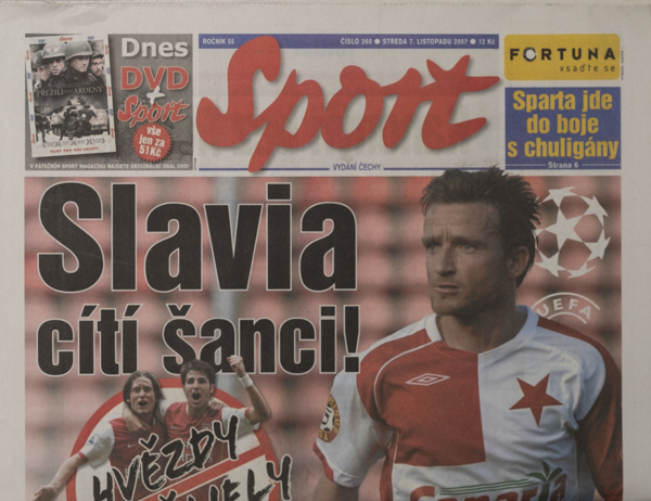 Noviny SPORT, 2007, Slavia vs. Arsenal