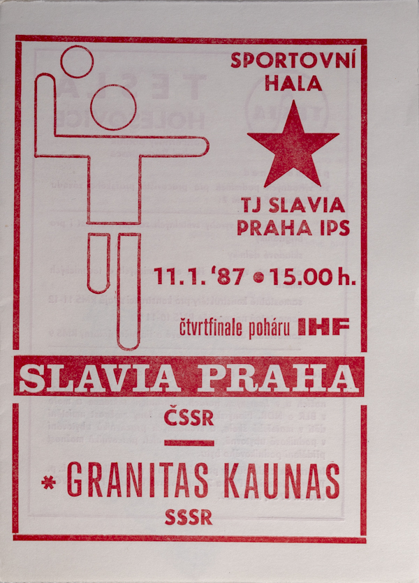 Program házená Slavia vs. Kaunas, 1987