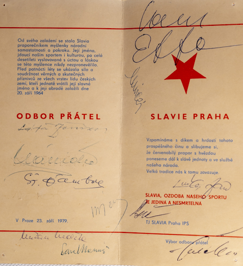 Konvolut 15 let TJ SLAVIA PRAHA - Odbor přátel, 1979