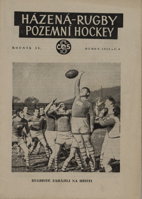 Časopis Házená-Rugby-Pozemní hockey, č.4 házenkářky Slavia
