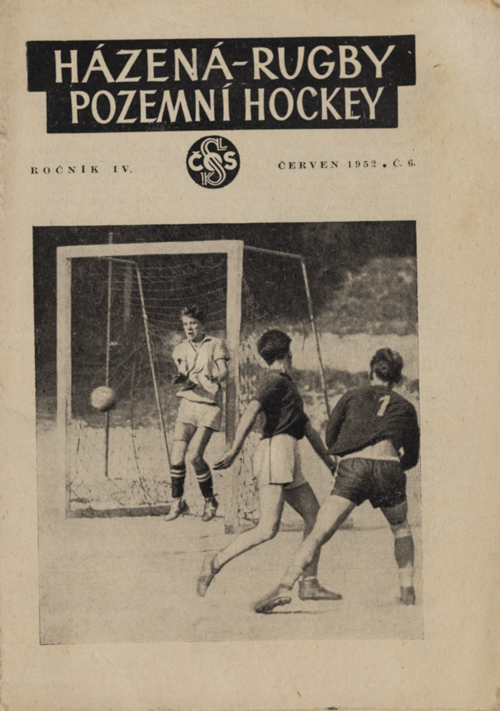 Časopis Házená-Rugby-Pozemní hockey, č.6 pozemní hockeyistky Slavia