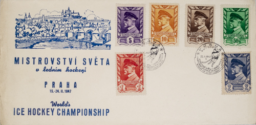 FDC MS v ledním Hokeji 1947, Praha