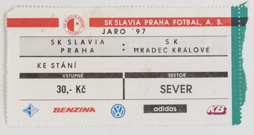 Vstupenka fotbal SK Slavia Praha vs. SK Hradec Králové, Jaro 97