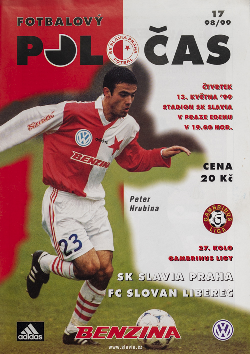 Slávistický POLOČAS SK SLAVIA PRAHA vs. FC Slovan Liberec, velký + plakát