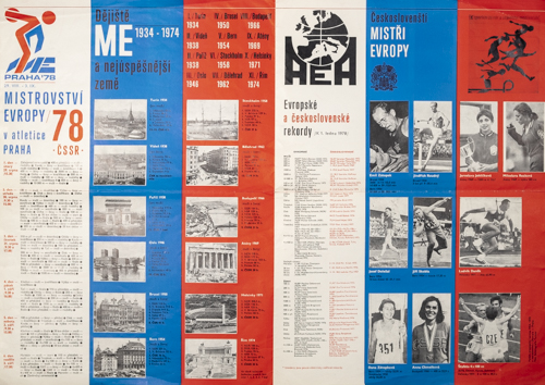 Plakát ME Atletika, Praha, 1978