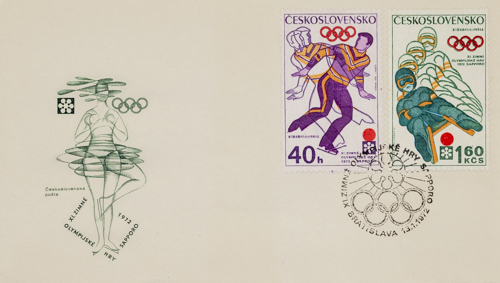 FDC XVI. Olympijské hry Sapporo, Krasobruslení, 1972