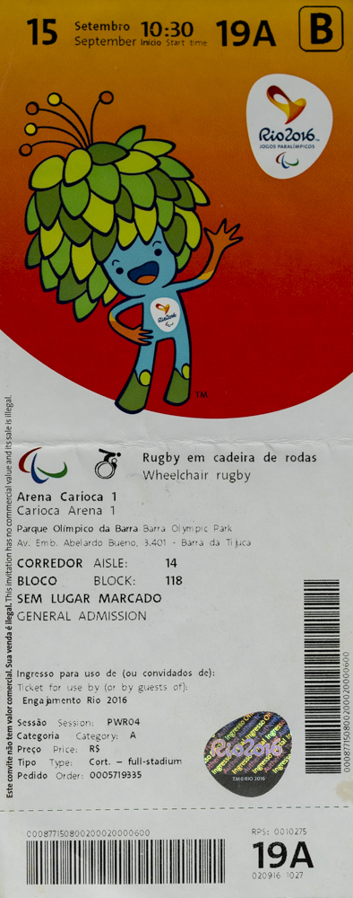 Vstupenka OG Rio 2016,Wheelchair rugby