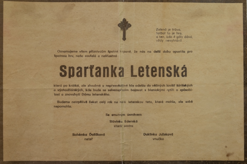 Parte Sparťanka Letenská, 1975