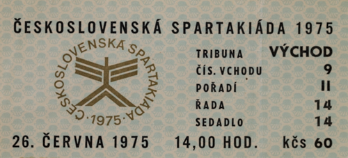 Vstupenka Spartakiáda 1975, 26.VI.