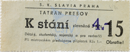 Vstupenka fotbal SK Slavia Praha IPS vs. Tatran Prešov