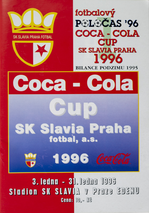Fotbalový POLOČAS SK SLAVIA PRAHA , Coca Cola CUP, 1996