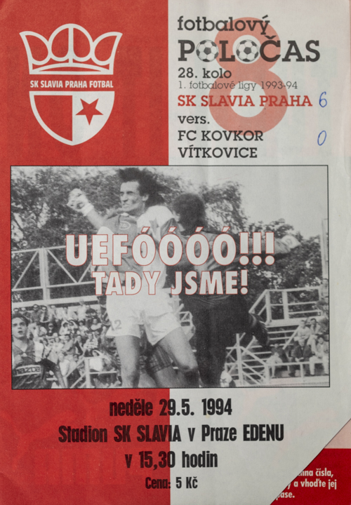 Fotbalový POLOČAS SK SLAVIA PRAHA vs.FC Vítkovice, 1994