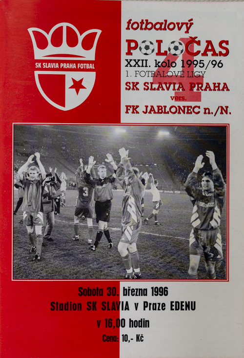 Fotbalový POLOČAS SK SLAVIA PRAHA vs. FK Jablonec, 1996