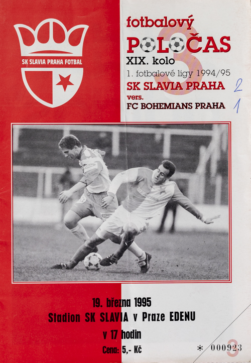 Fotbalový POLOČAS SK SLAVIA PRAHA vs. FC Bohemians, 1995