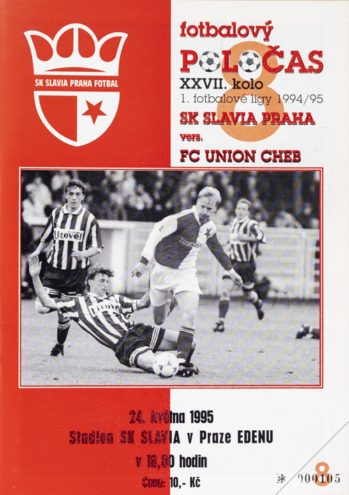 Fotbalový POLOČAS SK SLAVIA PRAHA vs FC Union Cheb, 1995
