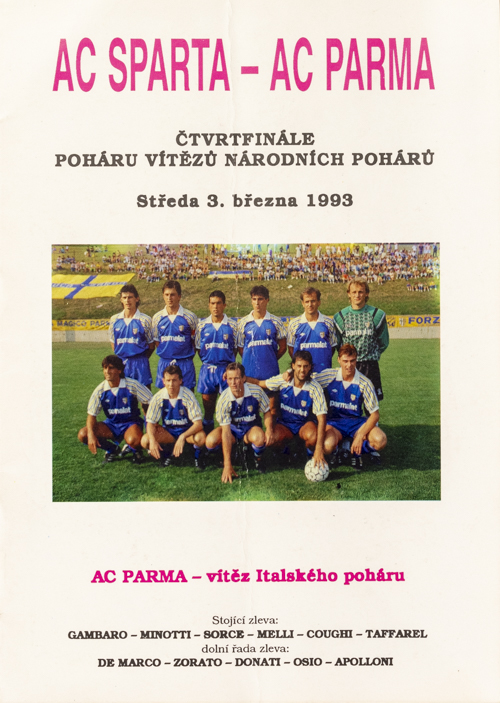 Program AC Sparta Praha vs. AC Parma, 1993