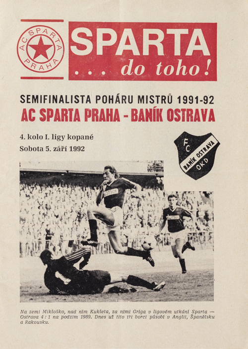 Program AC Sparta Praha vs. Baník Ostrava, 1992