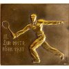 Plaketa tenis, bronz, III. župní mistr, Písek, 1937 (3)