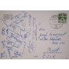 Pohlednice ze zájezdu do Dánska, reprezentace ČSSR J. Masopustovi, autogramy (2)