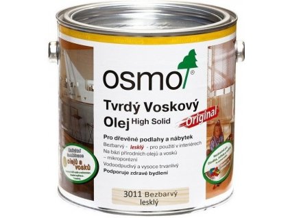 Osmo Tvrdý voskový olej ORIGINAL 0,75L 3011 bezfarebný, lesklý  + darček podľa vlastného výberu
