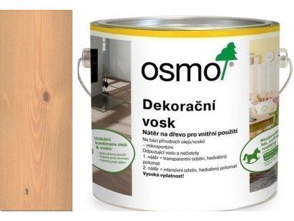 Osmo Dekoračný vosk transparentný 2,5L 3102 Buk ľahko parený  + darček v hodnote až 8 EUR