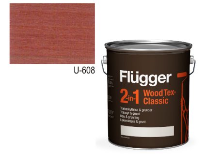Flügger Wood Tex Classic 2v1 (dříve Flügger 2v1 Classic) - lazurovací lak- 0,75L -odstín U-608  + darček k objednávke nad 40€