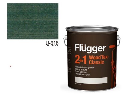 Flügger Wood Tex Classic 2v1 (dříve Flügger 2v1 Classic) - lazurovací lak- 0,75L -odstín U-618  + darček k objednávke nad 40€