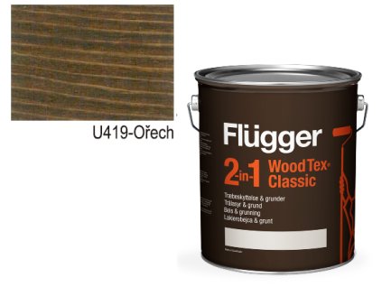 Flügger Wood Tex Classic 2v1 (dříve Flügger 2v1 Classic) - lazurovací lak- 5L -odstín U-419 Ořech  + darček podľa vlastného výberu